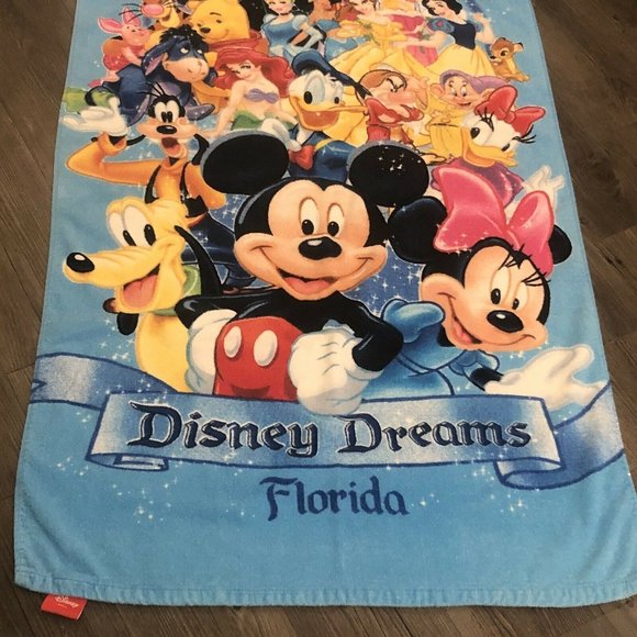 Jerry Leigh Disney Dreams Florida Beach Towel Princess Villian Ursula Pooh Tink - Picture 3 of 12